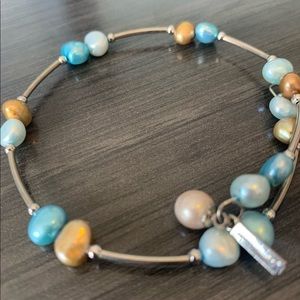 Vantel Pearls Earth and Sky Wrap Bracelet